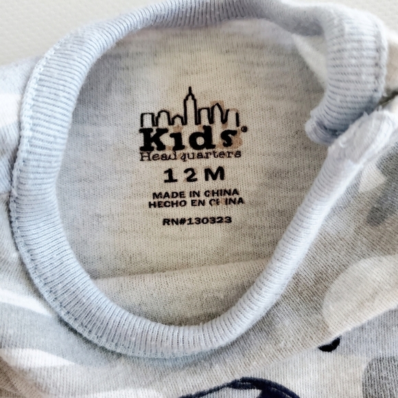 K1323 * Kids Headquarters Camo Little Dino Onesie Gray Size 12M - Picture 4 of 7